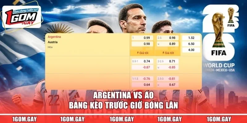 Argentina vs Áo - bảng kèo trước giờ bóng lăn