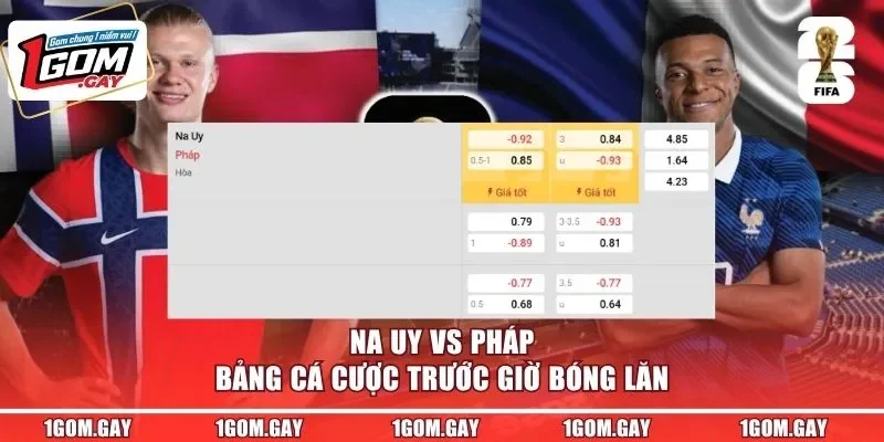 Na Uy vs Pháp - bảng cá cược trước giờ bóng lăn