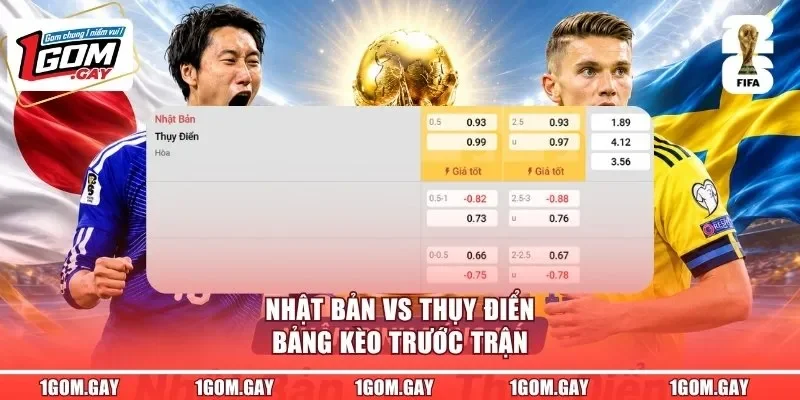 Nhật Bản vs Thụy Điển - bảng kèo trước trận