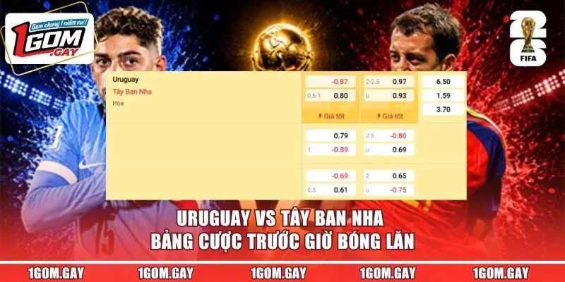 Uruguay vs Tây Ban Nha - bảng cược trước giờ bóng lăn